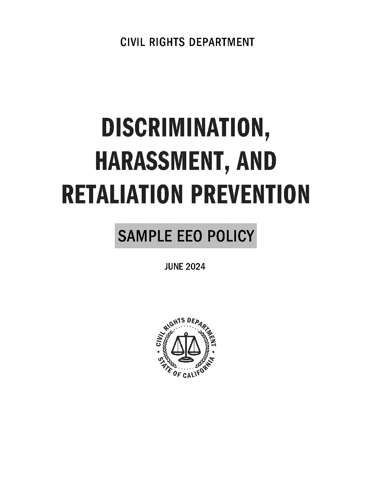 sample anti discrimination and anti harassment policy